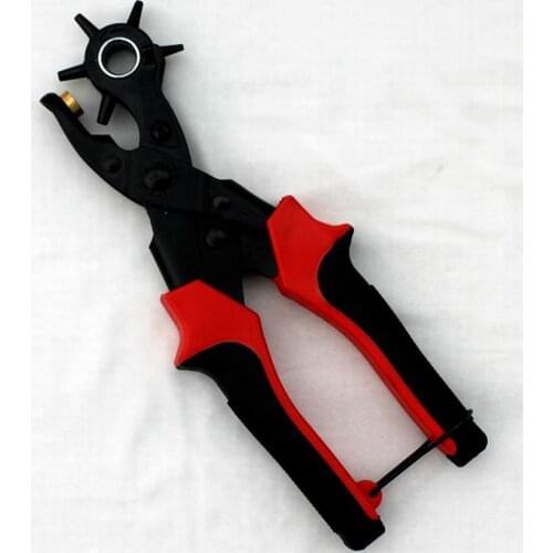 Leather Belt Hole Punch Plier 6 Size Head revolves for DIY Hand Made ,Best Quality Hole Pliers for Belts, Crafts, Plastic Rubber