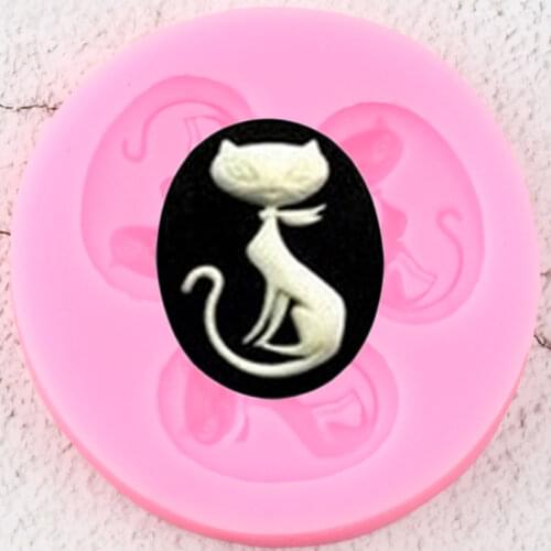Cute Cat Silicone Molds DIY Party Cupcake Topper Fondant Cake Decorating Tools Candy Ploymer Clay Chocolate Gumpaste Moulds