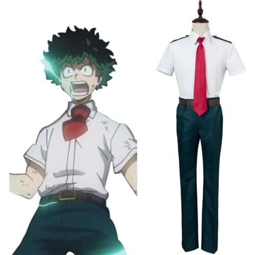 My Hero Academia Boku no Hero Akademia Costume Izuku Midoriya Shoto Todoroki Katsuki Bakugou Akademia Izuku Summer Set Uniform