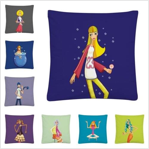 Beautiful girl constellation pattern Soft Short Plush Cushion Cover Pillow Case for Home Sofa Car Decor Pillowcase 45X45cm