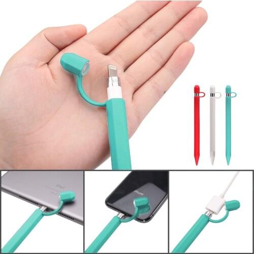 Soft Silicone Protective Cover Case with Cap Holder Tip Protector Adapter for iPad Pro 9.7 10.5 Apple Pencil Ipencil Accessories