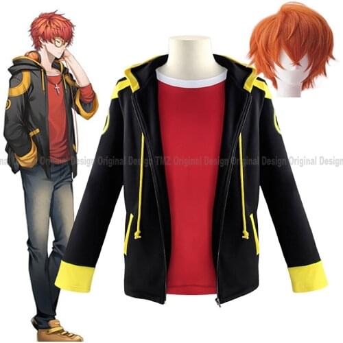 Mystic Messenger 707 Cosplay Costumes Saeyoung Choi Jacket Coat 707 Cosplay Hoodie T-Shirt Wig Men Women Halloween Costumes