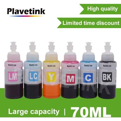 Plavetink 70ml Bottle Printer Ink Refill Kits For Epson T6731 T6732 T6733 T6734 T6735 T6736 XL For Epson L850 L1800 Cartridges