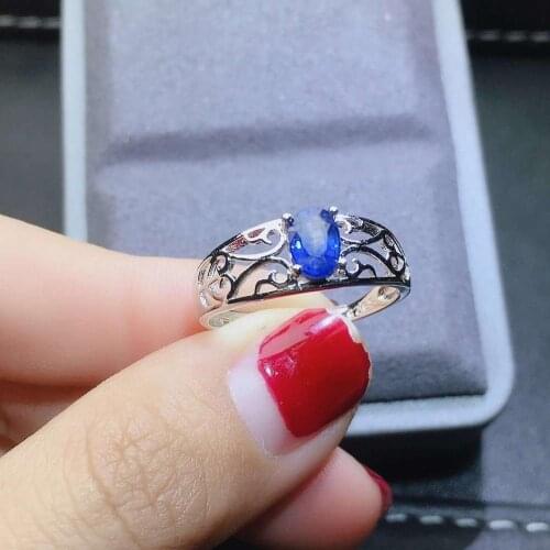 Natural real blue sapphire ring 925 sterling silver Fine handworked jewelry Finger rings