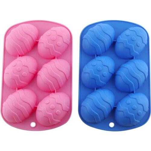 New Home 6 Cavity Easter Egg Shape Baking Tray Silicone Mold Dessert Silicone Cake Chocolate Baking Molds Silicone Decoration