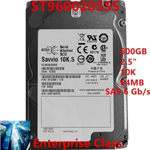New HDD For Seagate/Dell Brand 600GB 2.5" SAS 6 Gb/s 64MB 10000RPM For Internal HDD For Enterprise Class HDD For ST9600205SS