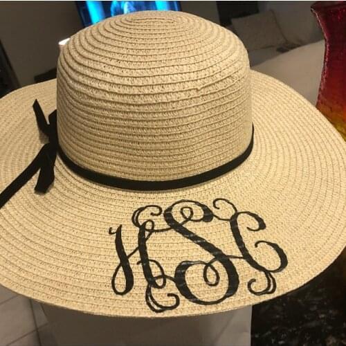 Personalized Custom Text LOGO Women Sun Hat wife brithday gifts Large Brim Straw Hat Outdoor Beach Summer Cap honeymoon Sunshade