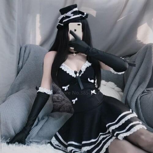 Pajamas for Women Ladies Maid Outfit Sexy Nightwear Temptation Perspective Lingerie Mini Skirt Cosplay Costumes Nightgown Porno