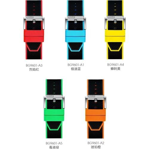 GATTI Luxury Men Watch Leather Strap Fashion Popular Rubber Watch Strap Watch Band 2020