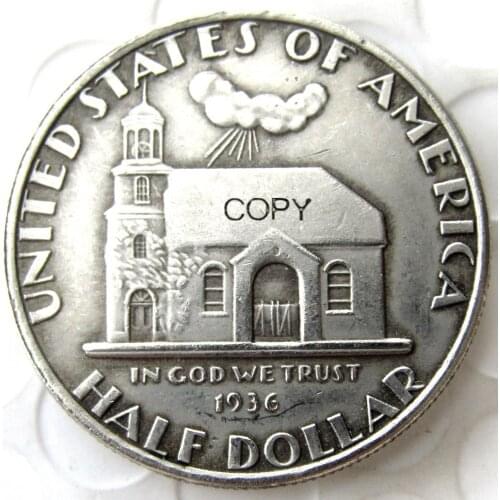 USA 1936 Delaware Commemorative Half Dollar Silver Plated Copy Coin
