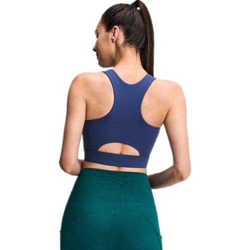 UA_ROCK Summer New Full Cup Sports Bra Womens Beauty Back Hollow Fitness Bra Vest Running Shockproof Quick Dry Yoga Dance Bra