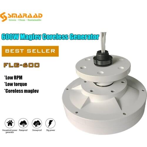 Free Energy Wind Power Vertical Axis 600w 12v 24v 48v Brushless Ac Rare Earth Permanent Magnet Alternator Generator Low RPM