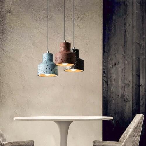 Terrazzo Colorful Retro Cement Pendant lamp Industrial Lamp Art Decor Loft Hanging Lamp for Kitchen Bedroom chandelier