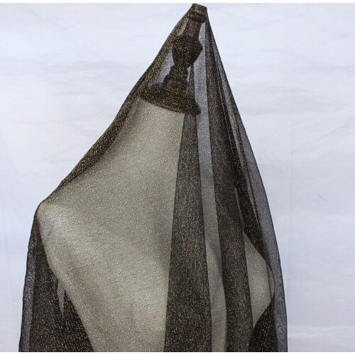 Gold Silver Metallic yarn nylon net fabric glitter stocking tulle material wedding decoration