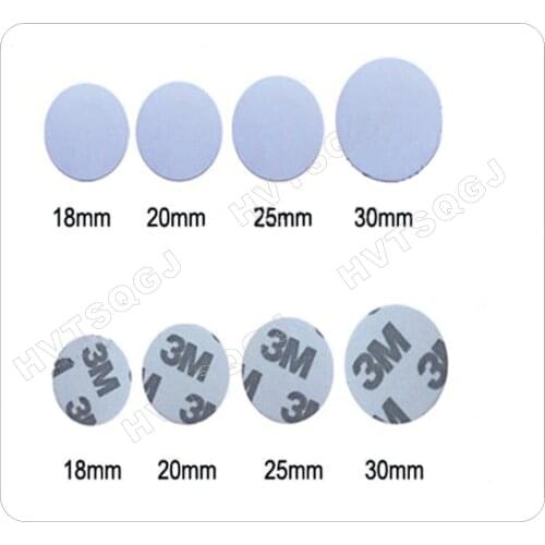 10pcs 25mm 13.56 Mhz RFID Cards IC 3M Sticker Coin Cards FM1108 Chip Compatible S50 For Access Control
