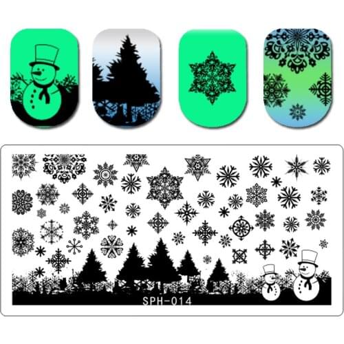 12.5*6.5cm Christmas&Halloween Rectangle Nail Art Stamping Plates Image Stamping Nart art Stencils Manicure Template Tools