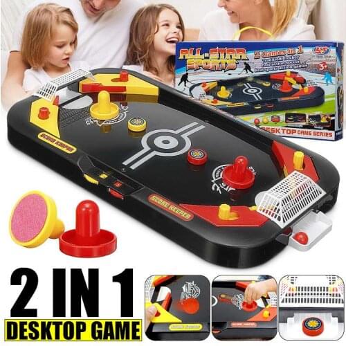 2 in 1 Ice Air Hockey Game Table Desktop Battle Hockey Game Mini Desktop Battle Childrens Educational Interactive Toy Kids Gift