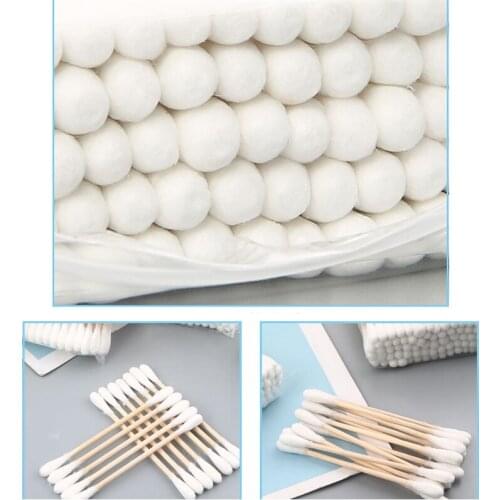 200Pcs Wooden Cotton Swabs Biodegradable Double Tipped Wood Cotton Buds for Makeup A1