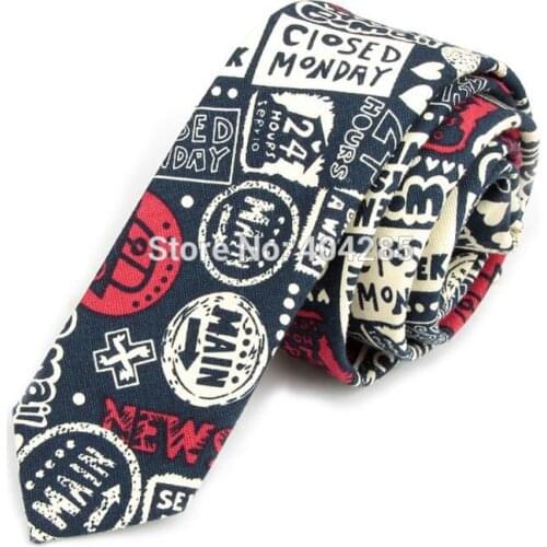 2019 New Floral Print Tie 5cm width narrow Cotton Neckties for men