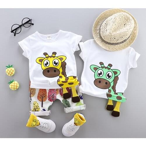 2020 Summer Baby Girls Clothing Top+Pants 2pcs Suit Cotton Casual Fashion Print For Newborn Toddler Children Clothes 6M-3T Kids