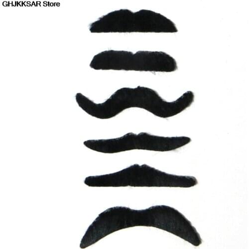 2021 6pcs/set Funny Fake Beard Whisker Costume Party Halloween Fake Mustache Moustache