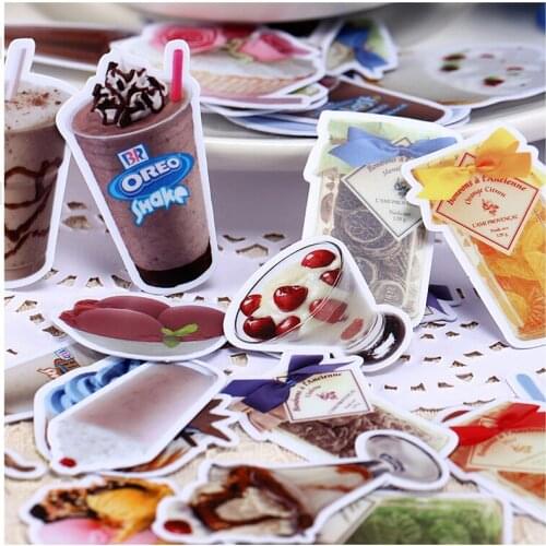30pcs creative cute self-made kawaii sweet drinks/food scrapbooking stickers /decorative sticker /DIY craft photo albums