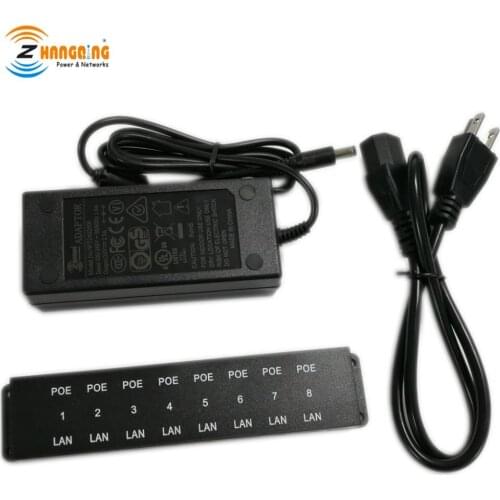 8 port passive POE injector Power over Ethernet POE Patch panel with 24 Volt 60 Watt Power Supply For Ubiquiti Mikrotik IPCamera