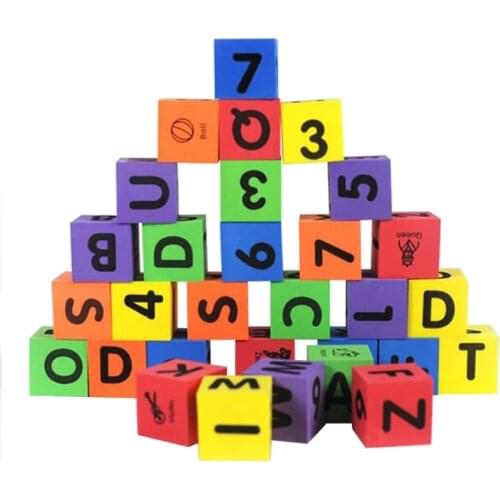 30Pcs Foam Building Blocks For Kids Toddlers 1 2 3 Years Old Alphabet Numbers Educational Toys Montessori