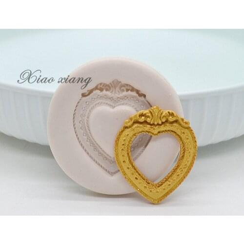 XiaoXiang Love Photo Frame Fondant Silicone Molds Wedding Cake Decorating Tools Chocolate Molds For Baking Resin Molds M2027