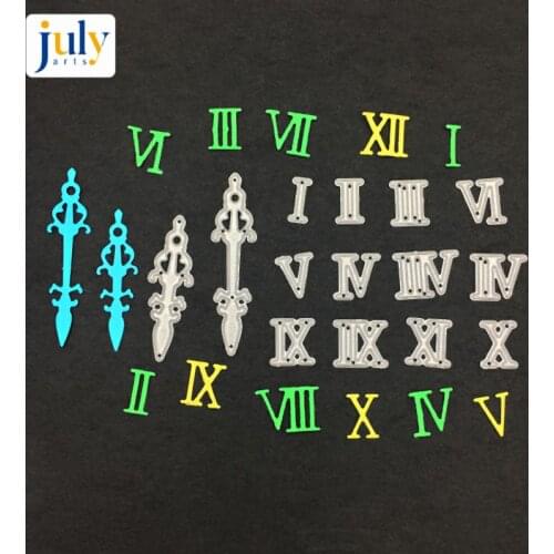 Julyarts Stamp And Die Sets Cutting Embossing Cutter Paper Roman Numerals For Scrapbooking Cutting Decoration Silver Craft Dies