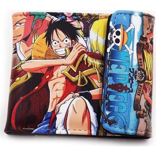 Japanese Anime OEN PIECE Monky D Luffy Zoro Sanji Nami Chopper Robin Franky Brook Usopp PU Short Wallet Purse Colorful Printing