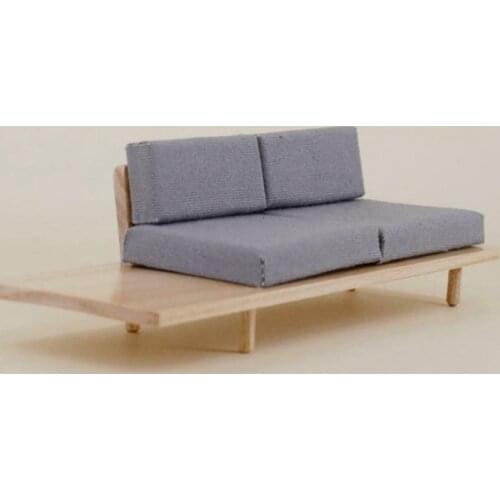 1:12 Scale Dollhouse Wooden Mini Couch Miniature Sofa Dolls Kits Modern Style Doll House Furniture Accessories
