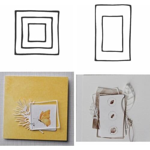 Square Rectangle Frame Metal Cutting Dies Stencils for DIY Scrapbooking Photo Album Decorative Embossing Card Crafts Die Cut