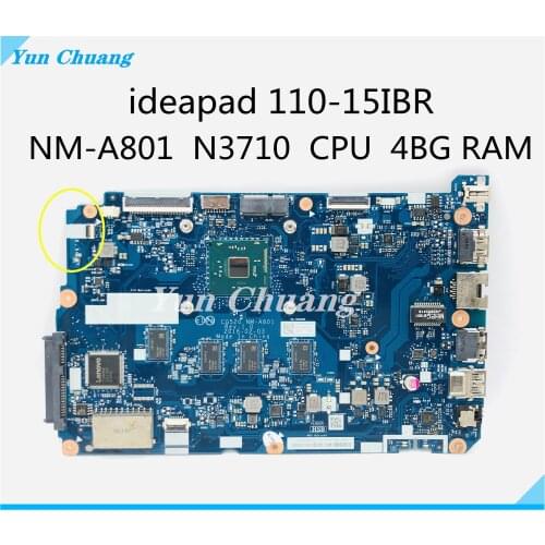 CG520 NM-A801 For Lenovo 110-15IBR Laptop Motherboard CPU N3700/3710 RAM 4GB 100% Test Work
