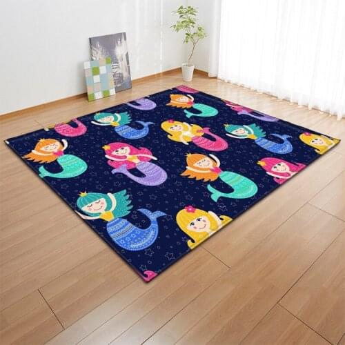 Cartoon Mermaid cute girl carpet living room carpet rugs for children rooms alfombras Parlor large rug bedroom Decorative