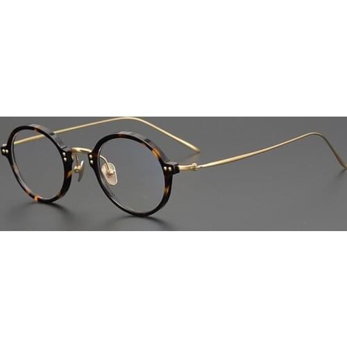 Vintage Titanium Small Glasses Frame Men Women Round Luxury Brand Prescription Myopia Optical Acetate Eyeglasses Frame Eyewear
