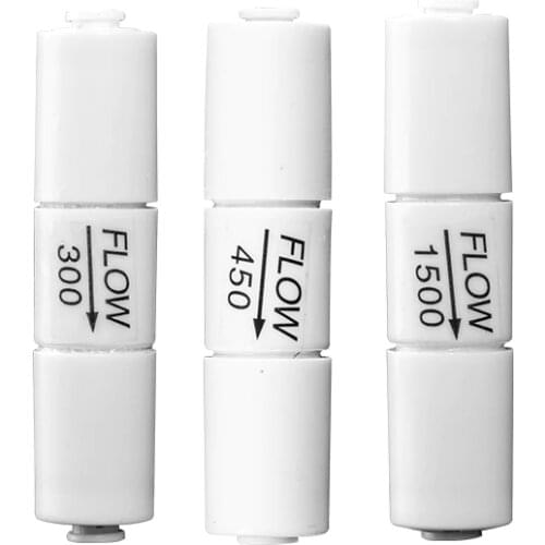 RO Flow 300/450/1500cc Restrictor with 1/4" PE Hose Quick Connector Reverse Osmosis Aquatium Fitting RO Water Filter Parts