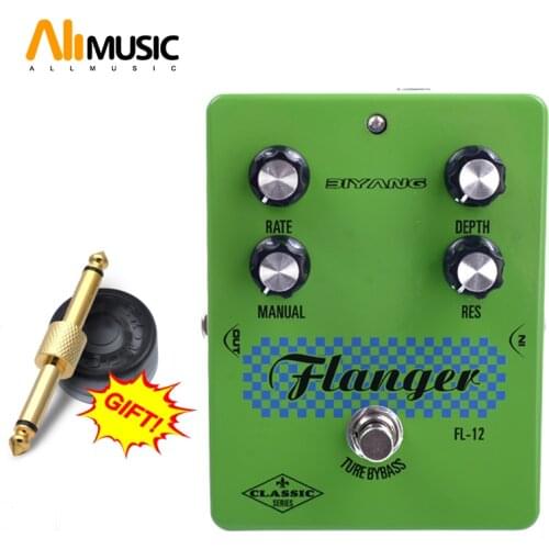 Biyang FL-12 Classic Versatile Flanger Effect Electric Guitar Pedal True Bypass with Gold Pedal Connector