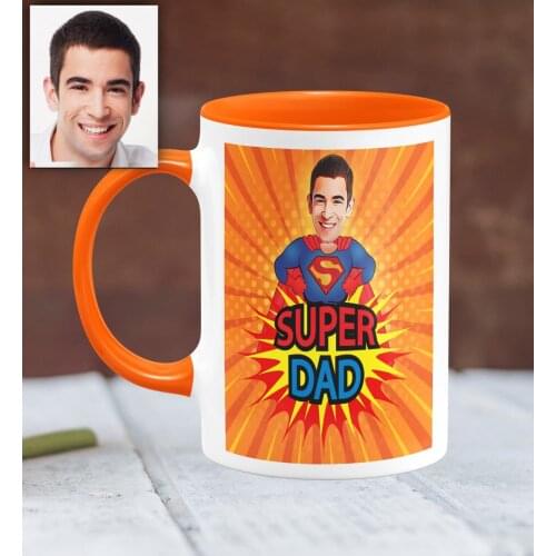 Personalized Fathers Day Themed Caricature Of Orange Mug cup 34-378