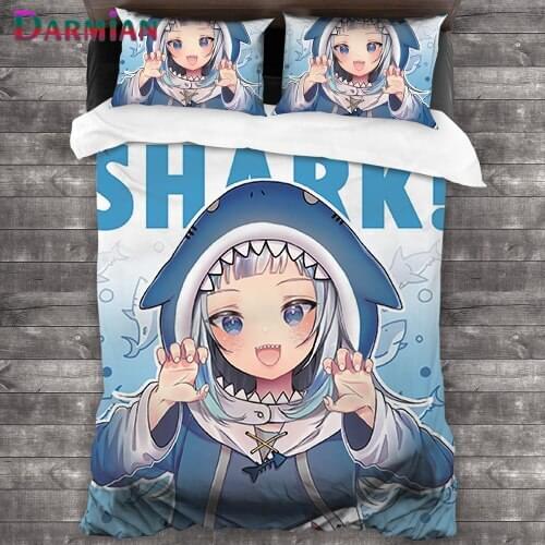 DARMIAN Anime Hololive Girl Bedding Set Duvet Quilt Cover Bedsheet Pillowcase Boy & Girl Cartoon Bedroom Decoration Home Textile