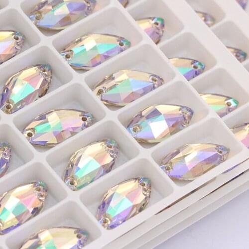 Ghost light Horse eye K9 Glass Crystal Flatback Strass Sew-on Rhinestones Sew On Craft Christmas Clothing Garment Decoration