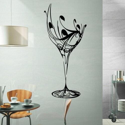 Wine Cup Removable Self-adhesive Wall Sticker Kitchen Dining Room Decal Decor Home Decoration Posters