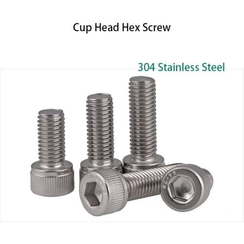 M14M16M20 304 Stainless Steel Hexscrew/DIN912 Cup Head Hex Screw/bolt 2Pcs