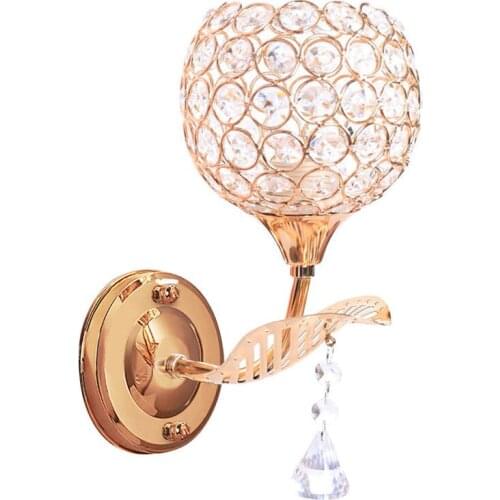 Modern Led Crystal Wall Lamp Sconce Light Bulb Bedroom Bedside Hallway Lighting