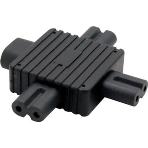 Xiwai IEC 320 Figure 8 C8 Male to 3X Female C7 Splitter Power Adapter for Power Supply 1 in 3 out