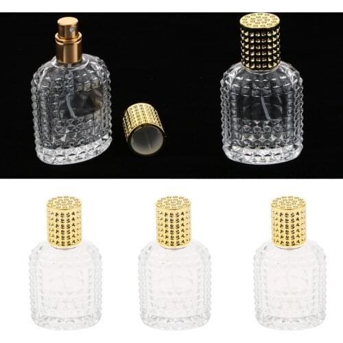 3x Pineapple Glass Perfume Bottle Essential Oils Bottle Container Gold 50ml
