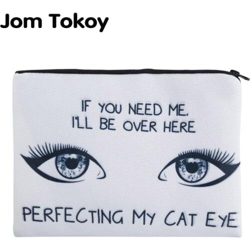 Jom Tokoy 3D Printing Perfecting My Cat Eye Simple Cosmetic Bags Women Travelling Makeup bag