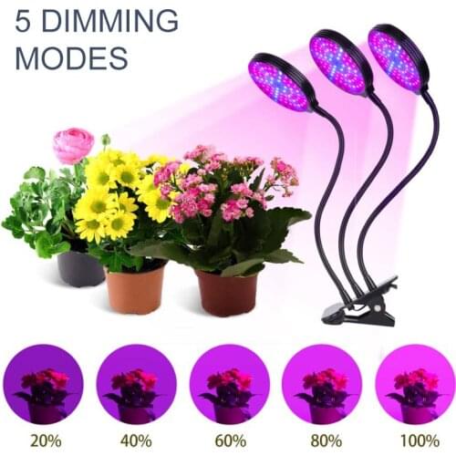 45W/30W/15W LED Grow Light 5 Modes 360° Rotary Adjustable Phyto Lamp Full Spectrum For Plants Seedlings Flower Indoor Grow Box