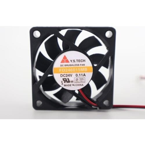 Y.S TECH FD246015MB Server Cooling Fan DC 24V 0.11A 60x60x15mm 2-wire