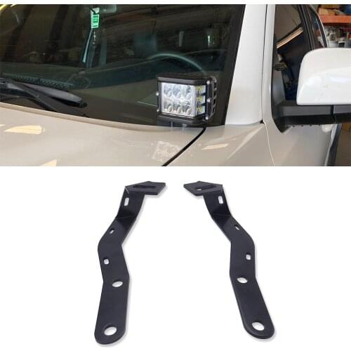 Upper Hood Left and Right Side Pillar LED Work Light Ditch Mount Brackets For Toyota Tacoma 2016-2019